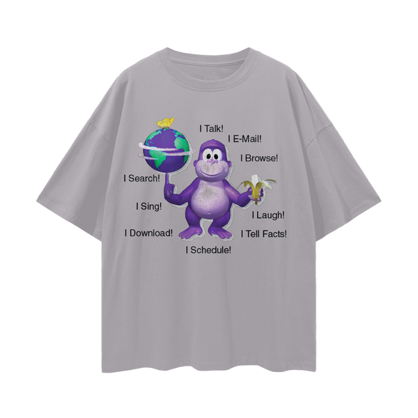 Clippy & BonziBuddy Vintage Style Tee | Digital Consumer Rights Activism Nostalgia Tee | Oversize Fit Drop Shoulder Tee High Quality Print