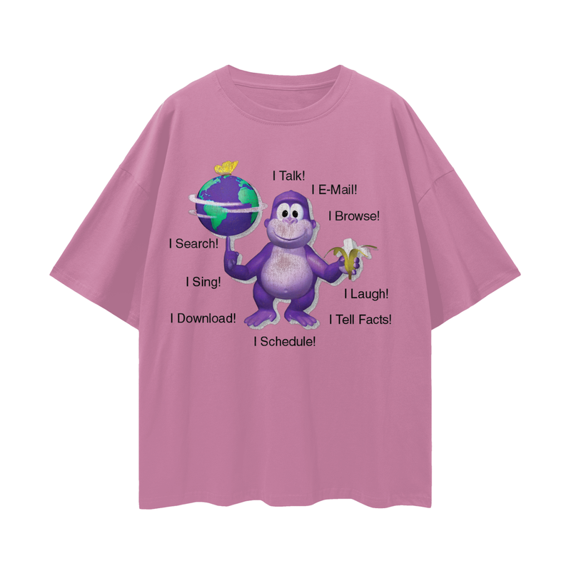 Clippy & BonziBuddy Vintage Style Tee | Digital Consumer Rights Activism Nostalgia Tee | Oversize Fit Drop Shoulder Tee High Quality Print