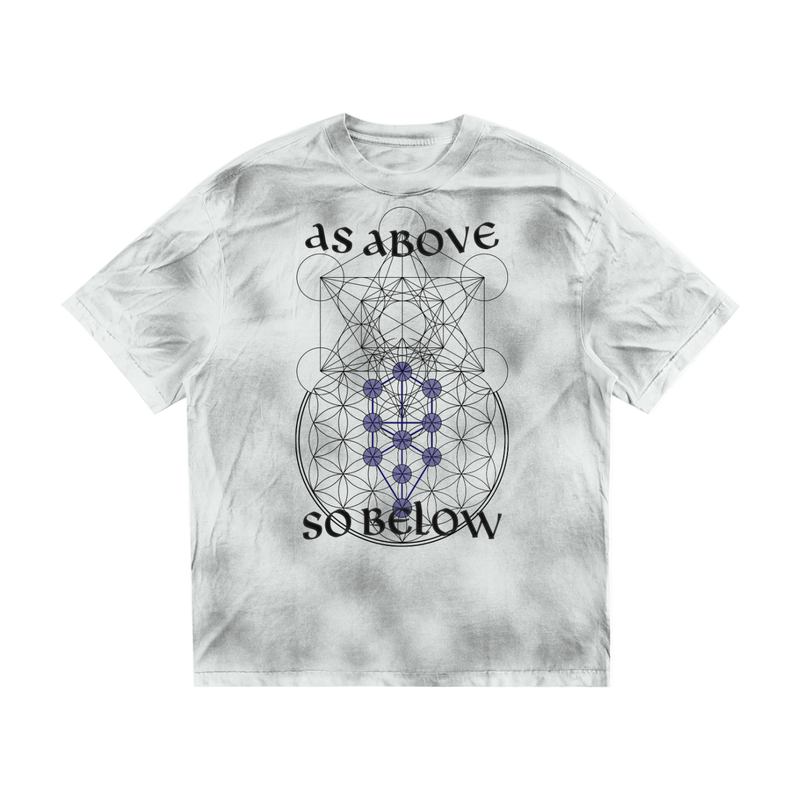 Mystic Alchemy T-Shirt – Oversized Esoteric Hermetic Tee, Dirty Wash 100% Cotton, Unisex Loose Fit, Occult Aesthetic, High-Quality Print