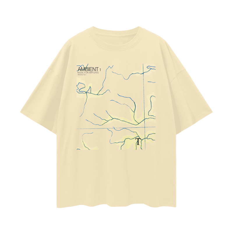 Music for Airports 1/1 T-Shirt – Brian Eno Ambient Album Shirt, Oversized 100% Cotton, Unisex Minimalist Soundscape Tee