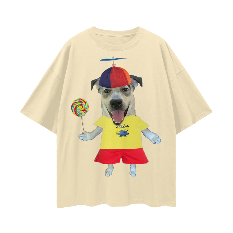 fun dog Loose Drop Shoulder T-Shirt