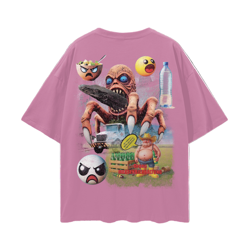 1_&2Water_3Monitor_4Lizard_5Tee% 1Hopecore_Viral6_Marketing7_Reel8 Oversize Deep Drop Shoulder Tee - 190 GSM