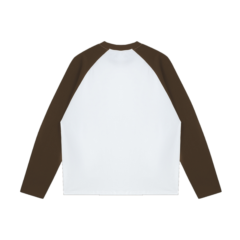spikey cat Color-Blocked Raglan Long-Sleeve T-Shirt