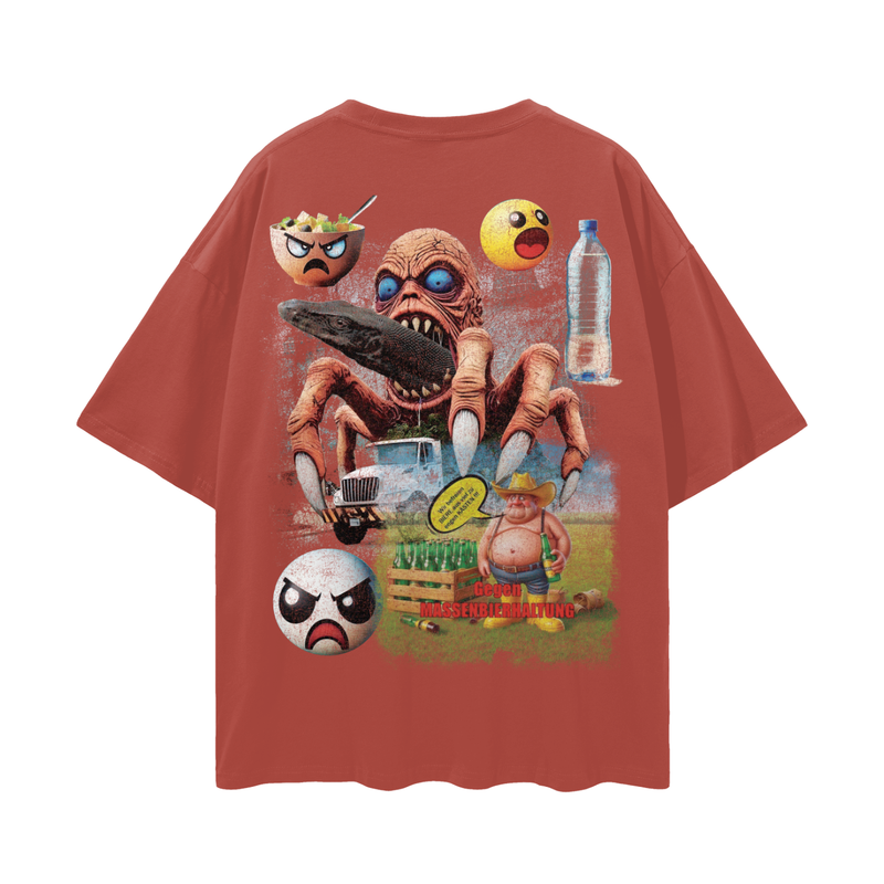 1_&2Water_3Monitor_4Lizard_5Tee% 1Hopecore_Viral6_Marketing7_Reel8 Oversize Deep Drop Shoulder Tee - 190 GSM