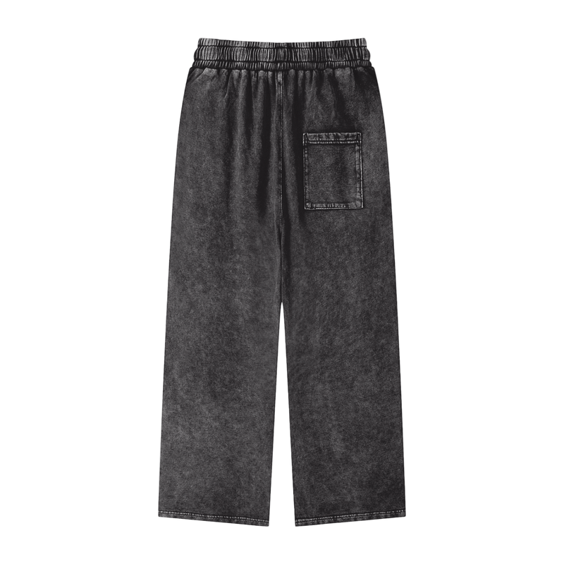 Y2K Cybersigil Pants – Acid Wash Straight Leg Techwear, 360 GSM 100% Cotton, Unisex Loose Fit, Dark Aesthetic, High-Quality Print