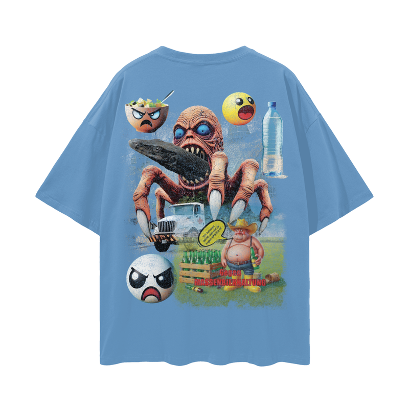 1_&2Water_3Monitor_4Lizard_5Tee% 1Hopecore_Viral6_Marketing7_Reel8 Oversize Deep Drop Shoulder Tee - 190 GSM