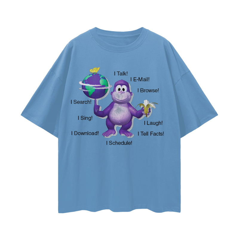 Clippy & BonziBuddy Vintage Style Tee | Digital Consumer Rights Activism Nostalgia Tee | Oversize Fit Drop Shoulder Tee High Quality Print
