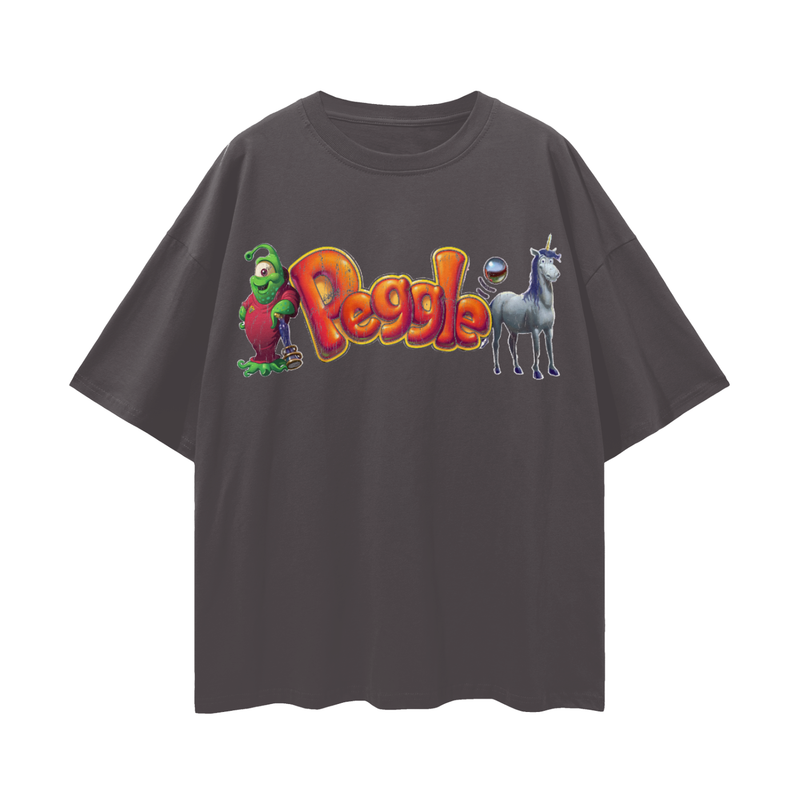 Peggle T-Shirt – Bjorn & Splork Oversized Tee, 100% Cotton Vintage Gaming Streetwear