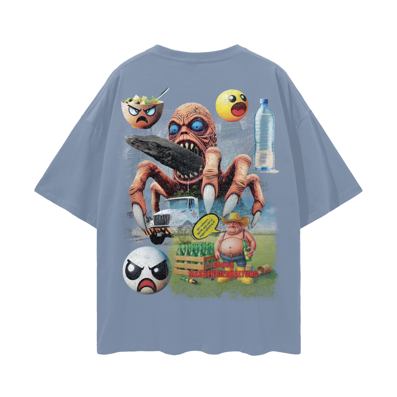 1_&2Water_3Monitor_4Lizard_5Tee% 1Hopecore_Viral6_Marketing7_Reel8 Oversize Deep Drop Shoulder Tee - 190 GSM