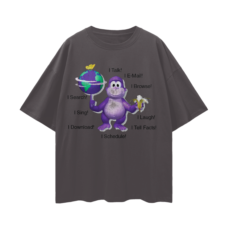 Clippy & BonziBuddy Vintage Style Tee | Digital Consumer Rights Activism Nostalgia Tee | Oversize Fit Drop Shoulder Tee High Quality Print