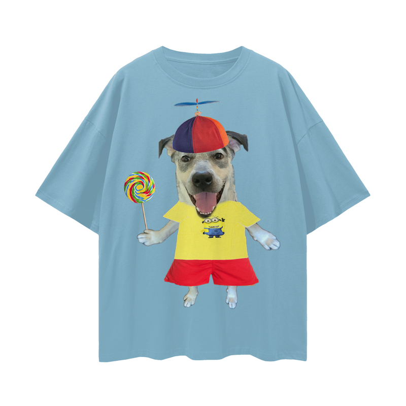 fun dog Loose Drop Shoulder T-Shirt