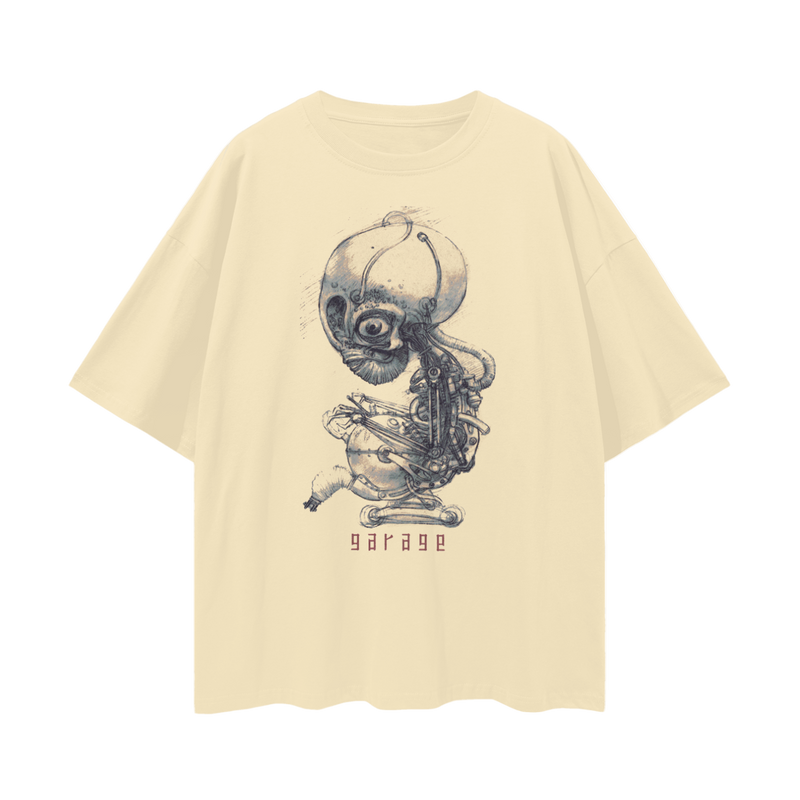 Garage: Bad Dream Adventure T-Shirt – Oversized Lost Media Sketch Tee, 100% Cotton Unisex Loose Fit, Surreal Horror Aesthetic