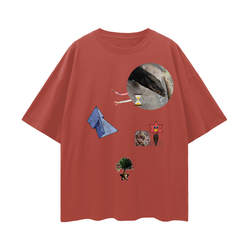 1_&2Water_3Monitor_4Lizard_5Tee% 1Hopecore_Viral6_Marketing7_Reel8 Oversize Deep Drop Shoulder Tee - 190 GSM