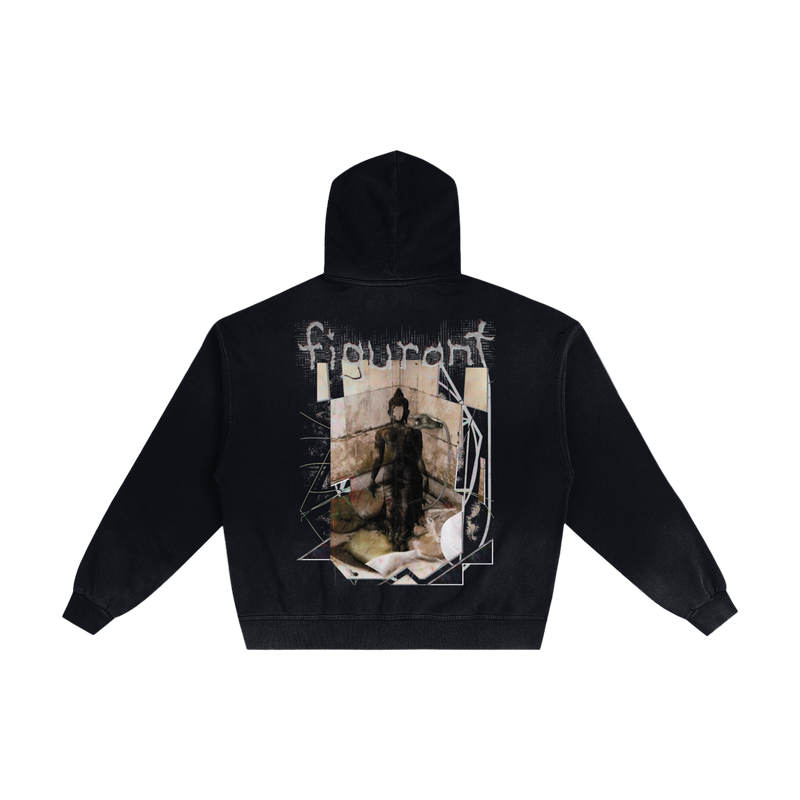 The Figurant Hand-Frayed Sunfade Zip Hoodie