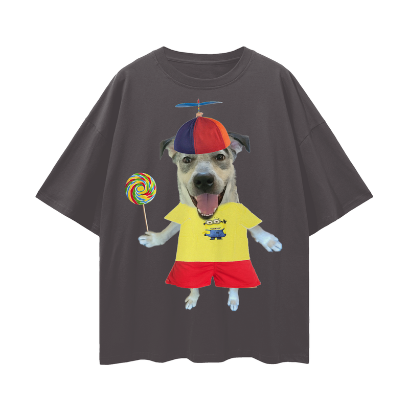 fun dog Loose Drop Shoulder T-Shirt