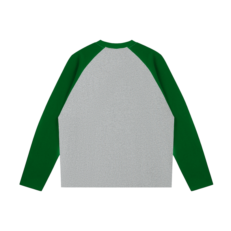 spikey cat Color-Blocked Raglan Long-Sleeve T-Shirt