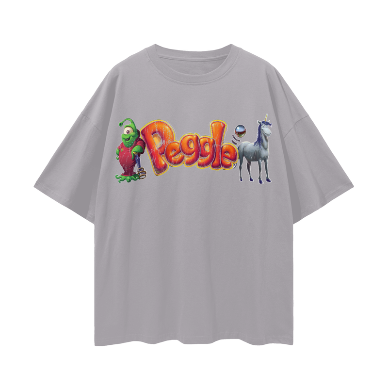 Peggle T-Shirt – Bjorn & Splork Oversized Tee, 100% Cotton Vintage Gaming Streetwear