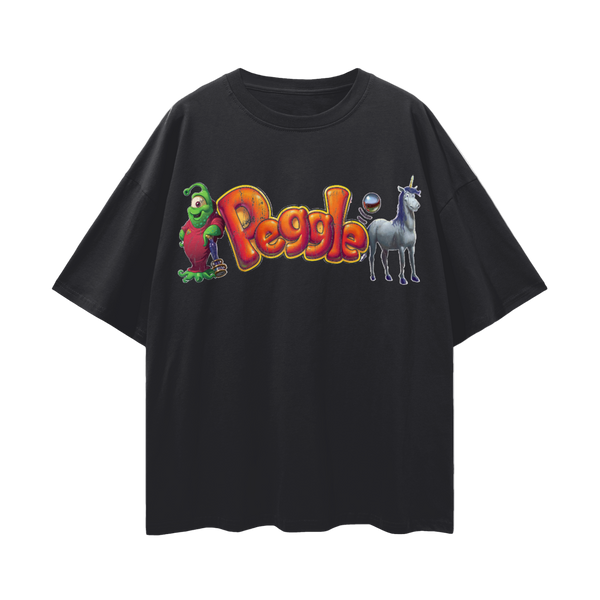 Peggle T-Shirt – Bjorn & Splork Oversized Tee, 100% Cotton Vintage Gaming Streetwear