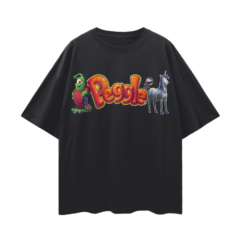 Peggle T-Shirt – Bjorn & Splork Oversized Tee, 100% Cotton Vintage Gaming Streetwear