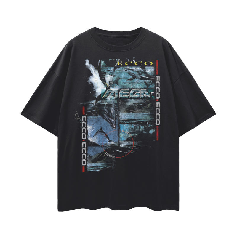 Ecco the Dolphin T-Shirt: Retro Vaporwave Sega Tee, 100% Cotton
