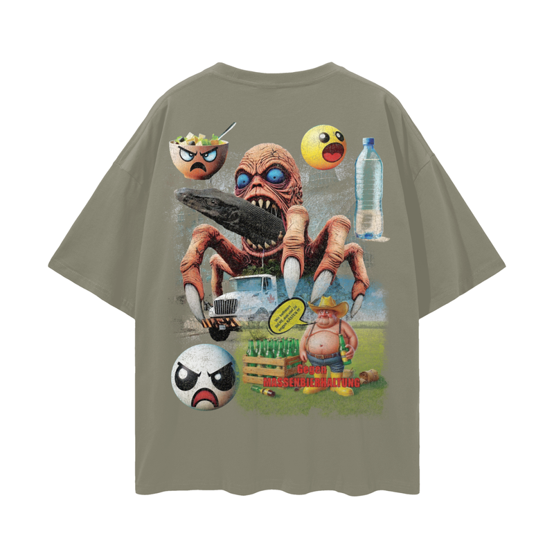 1_&2Water_3Monitor_4Lizard_5Tee% 1Hopecore_Viral6_Marketing7_Reel8 Oversize Deep Drop Shoulder Tee - 190 GSM