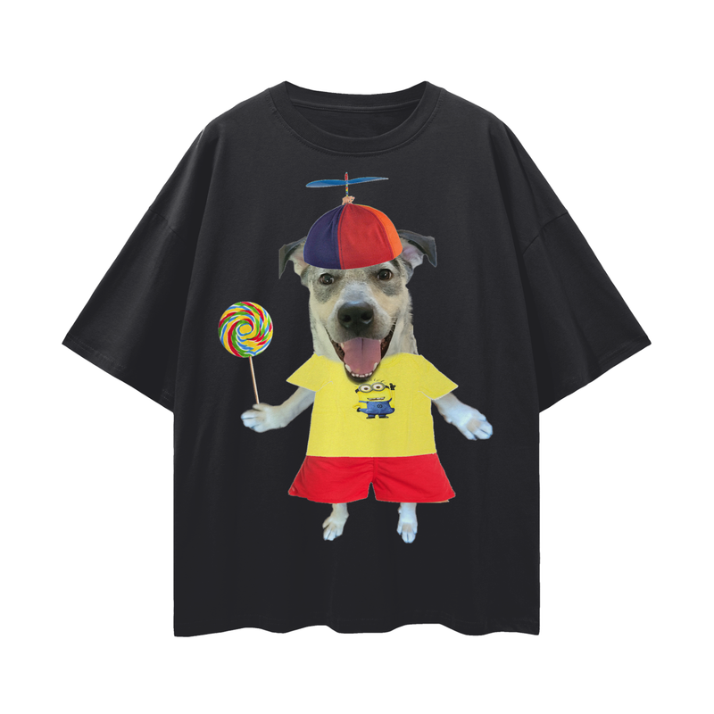 fun dog Loose Drop Shoulder T-Shirt