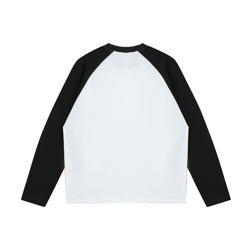 spikey cat Color-Blocked Raglan Long-Sleeve T-Shirt