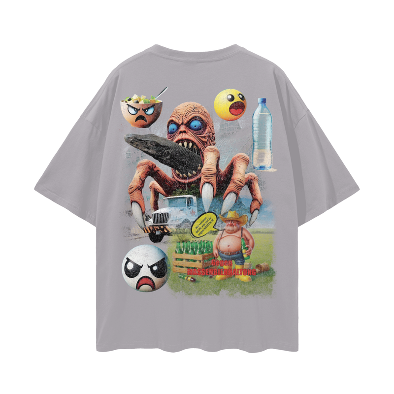 1_&2Water_3Monitor_4Lizard_5Tee% 1Hopecore_Viral6_Marketing7_Reel8 Oversize Deep Drop Shoulder Tee - 190 GSM