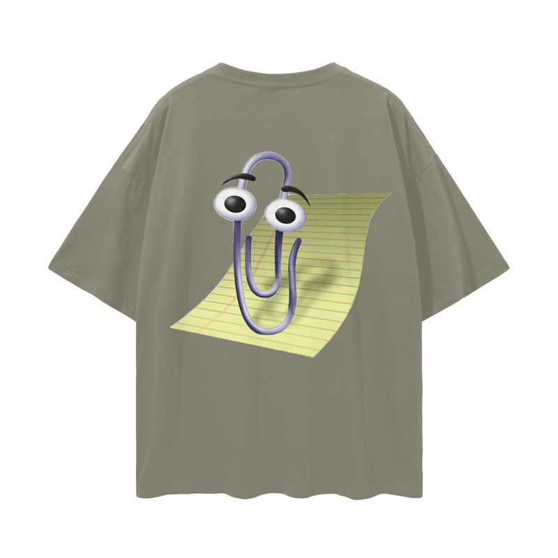 Clippy & BonziBuddy Vintage Style Tee | Digital Consumer Rights Activism Nostalgia Tee | Oversize Fit Drop Shoulder Tee High Quality Print