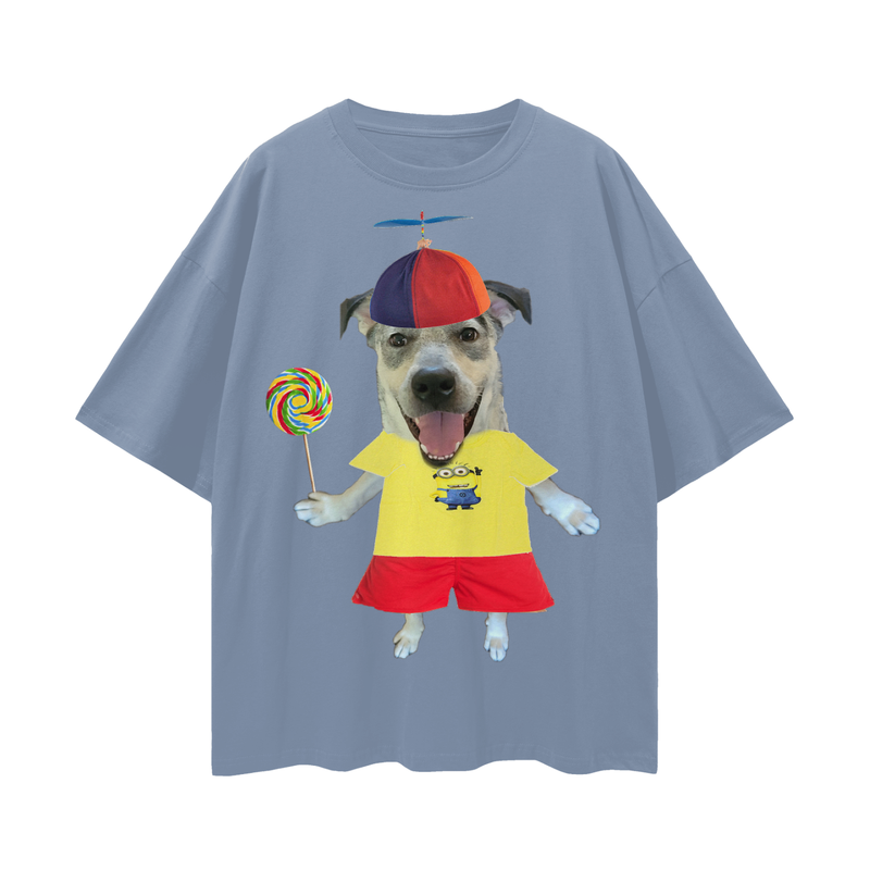 fun dog Loose Drop Shoulder T-Shirt