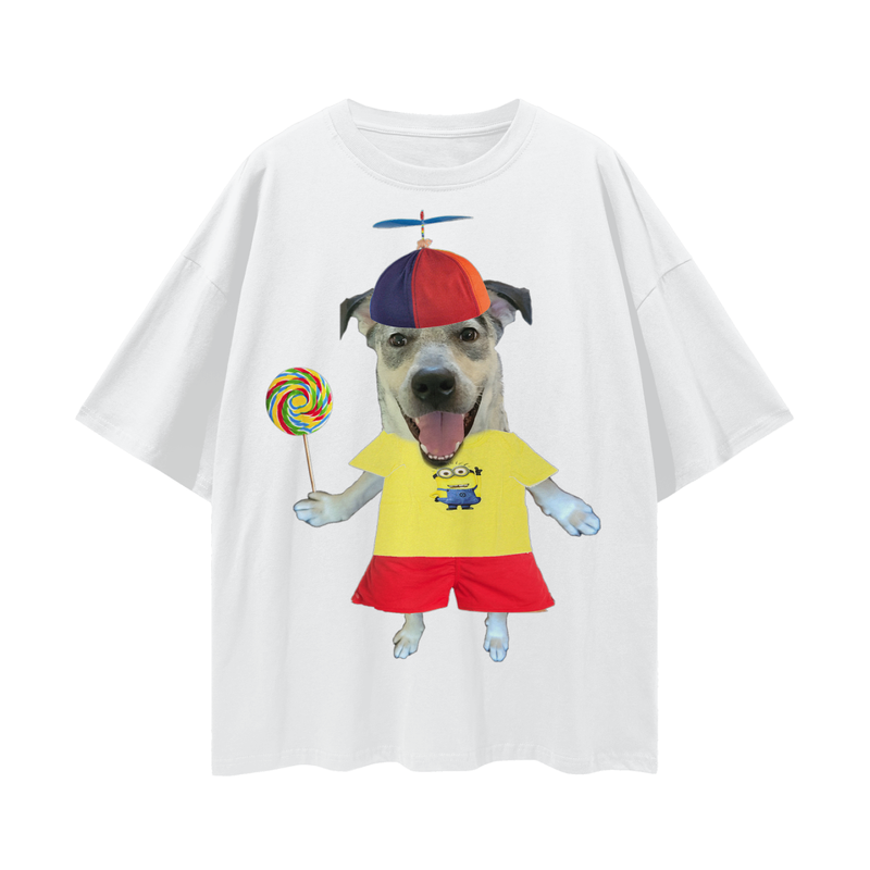 fun dog Loose Drop Shoulder T-Shirt