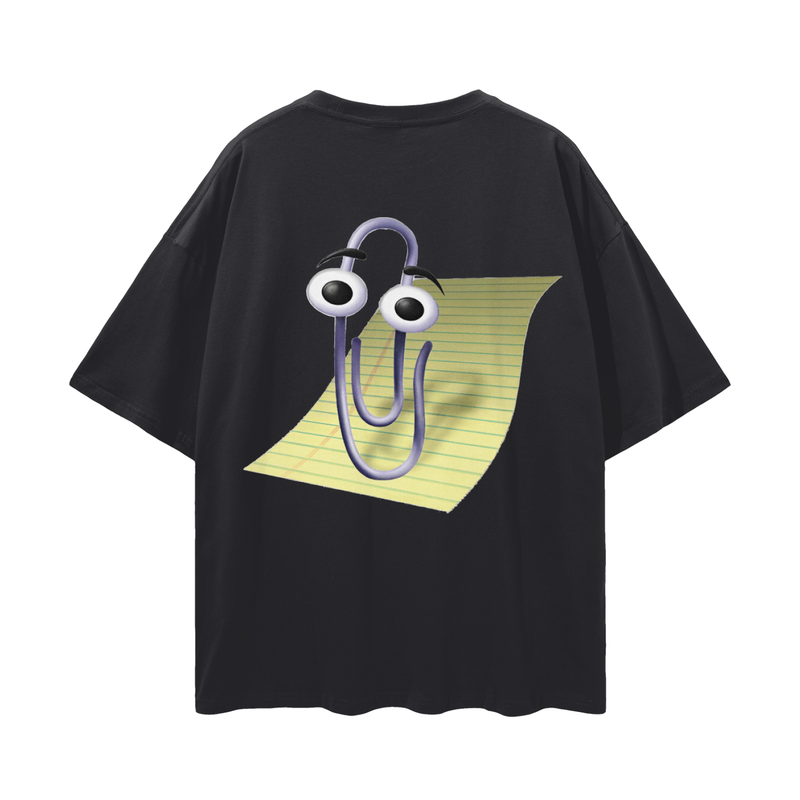 Clippy & BonziBuddy Vintage Style Tee | Digital Consumer Rights Activism Nostalgia Tee | Oversize Fit Drop Shoulder Tee High Quality Print