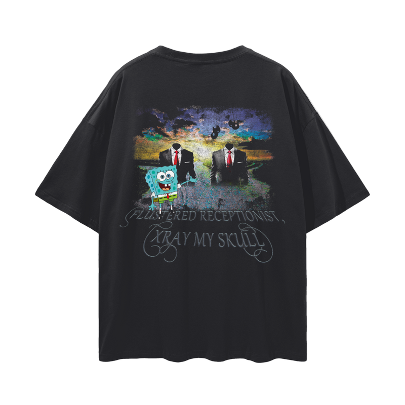 Optimistic_Fluid_Dynamics_Tee%SpongeBob_E-commerce_Dentistry_Product Oversize Deep Drop Shoulder Tee - 190 GSM