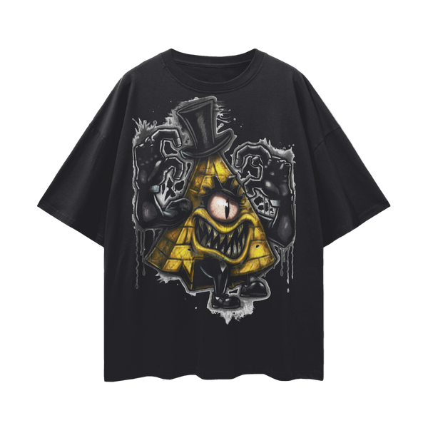 Bill Cipher Streetwear T-Shirt – Oversized 100% Cotton Cartoon Shirt