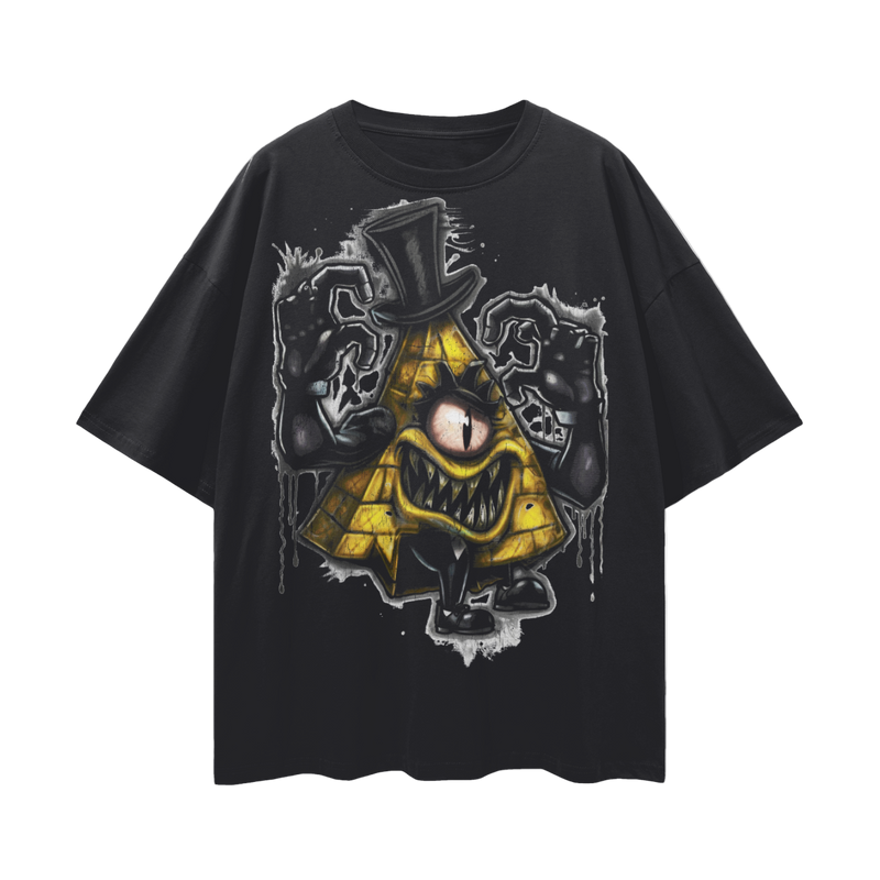 Bill Cipher Streetwear T-Shirt – Oversized 100% Cotton Cartoon Shirt