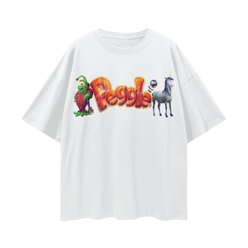 Peggle T-Shirt – Bjorn & Splork Oversized Tee, 100% Cotton Vintage Gaming Streetwear
