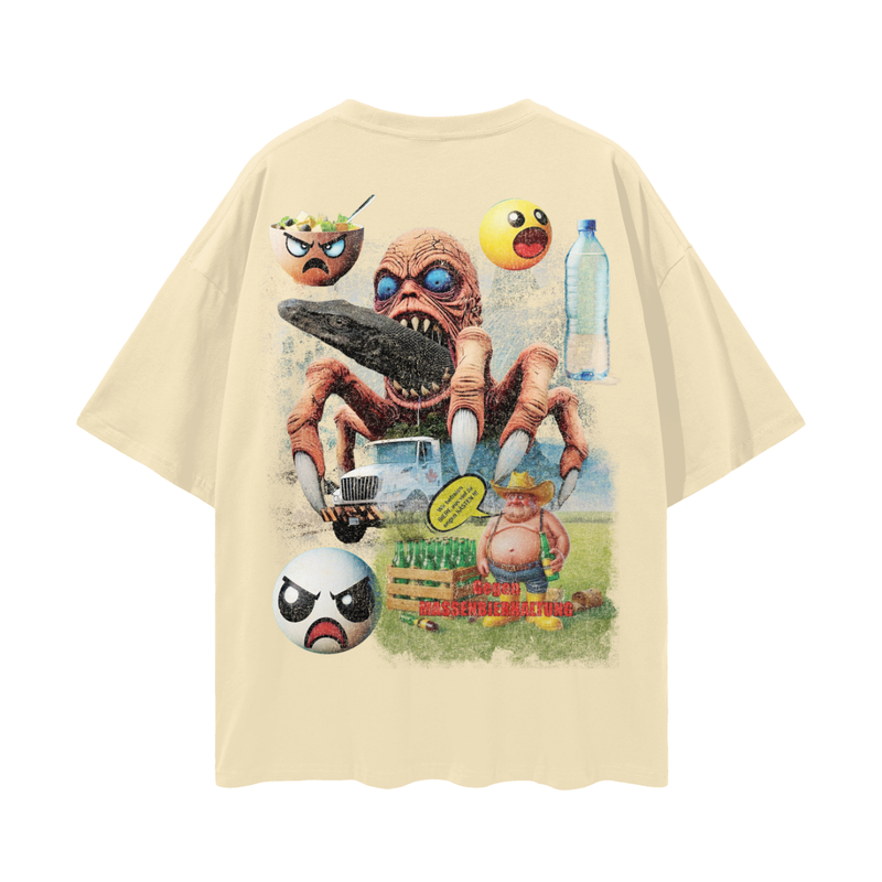 1_&2Water_3Monitor_4Lizard_5Tee% 1Hopecore_Viral6_Marketing7_Reel8 Oversize Deep Drop Shoulder Tee - 190 GSM