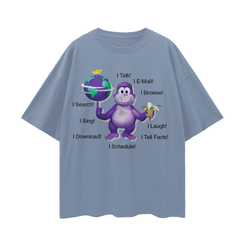 Clippy & BonziBuddy Vintage Style Tee | Digital Consumer Rights Activism Nostalgia Tee | Oversize Fit Drop Shoulder Tee High Quality Print