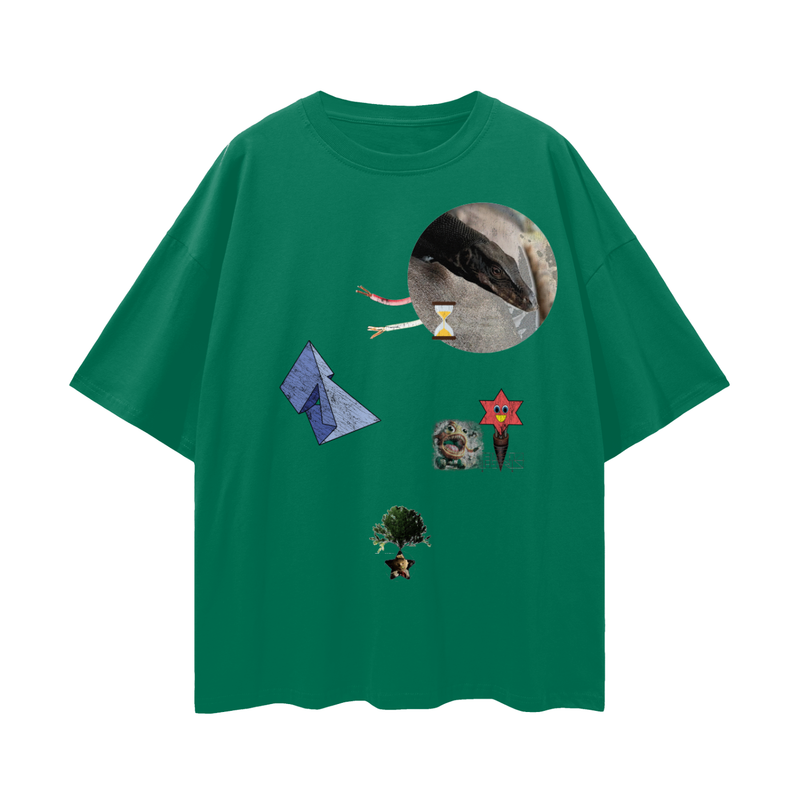 1_&2Water_3Monitor_4Lizard_5Tee% 1Hopecore_Viral6_Marketing7_Reel8 Oversize Deep Drop Shoulder Tee - 190 GSM