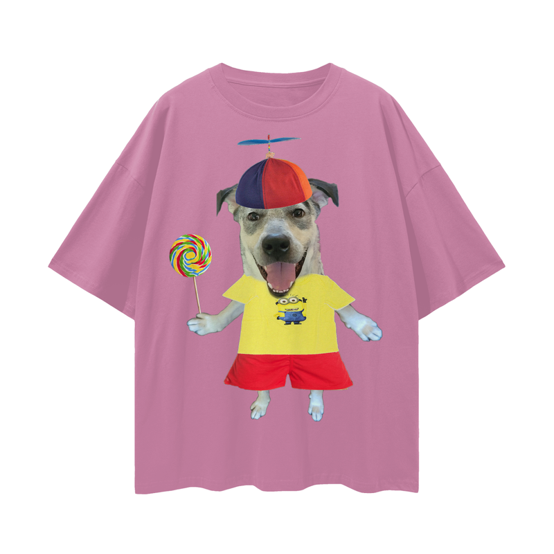 fun dog Loose Drop Shoulder T-Shirt