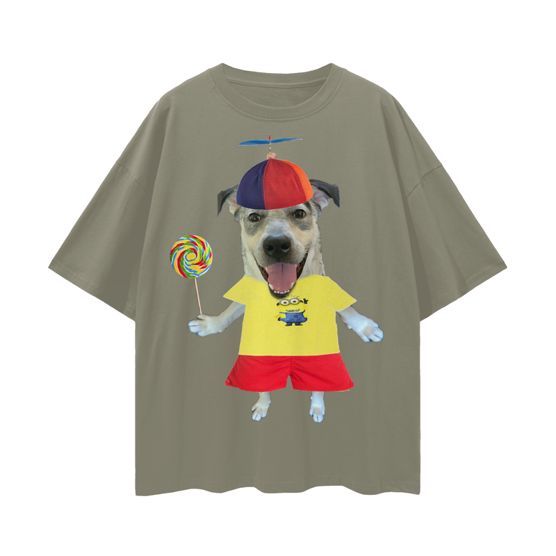fun dog Loose Drop Shoulder T-Shirt