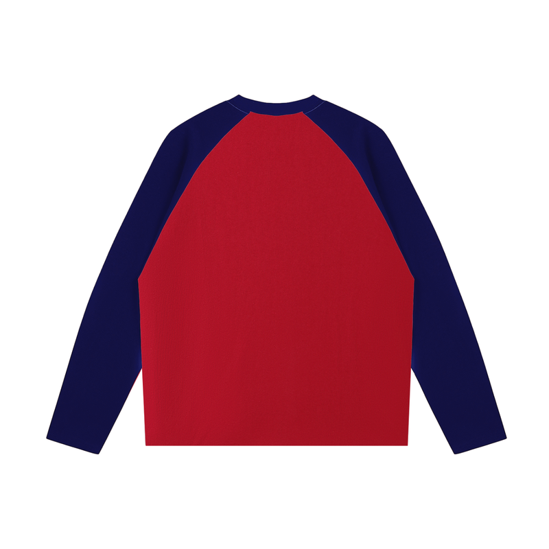 spikey cat Color-Blocked Raglan Long-Sleeve T-Shirt