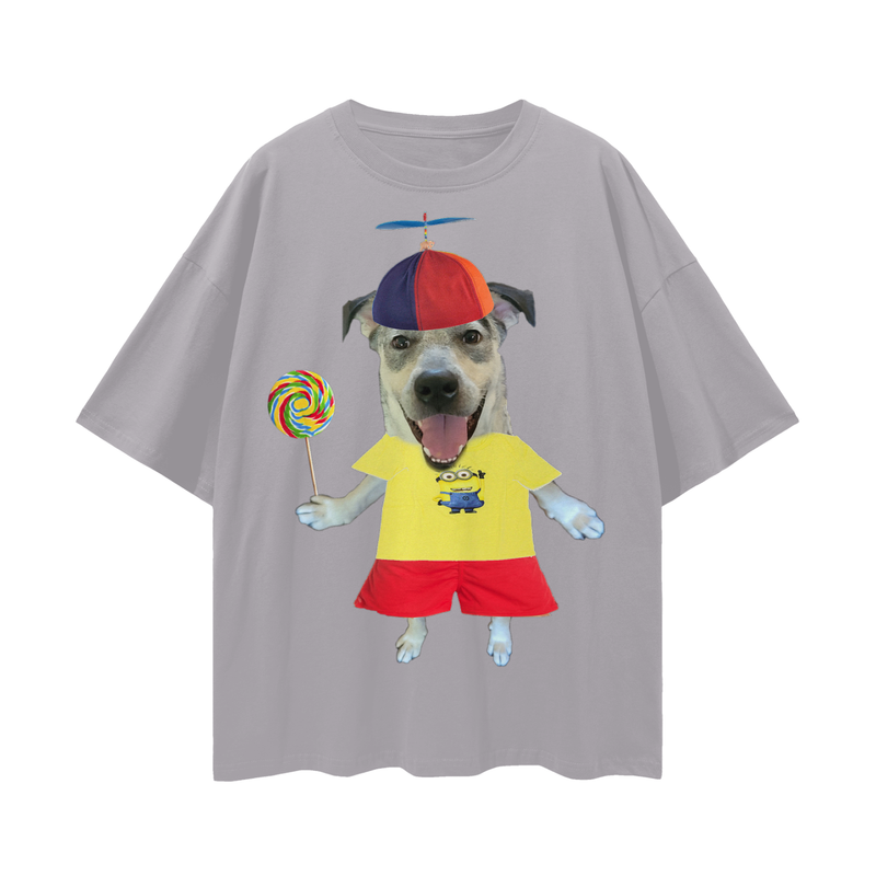 fun dog Loose Drop Shoulder T-Shirt