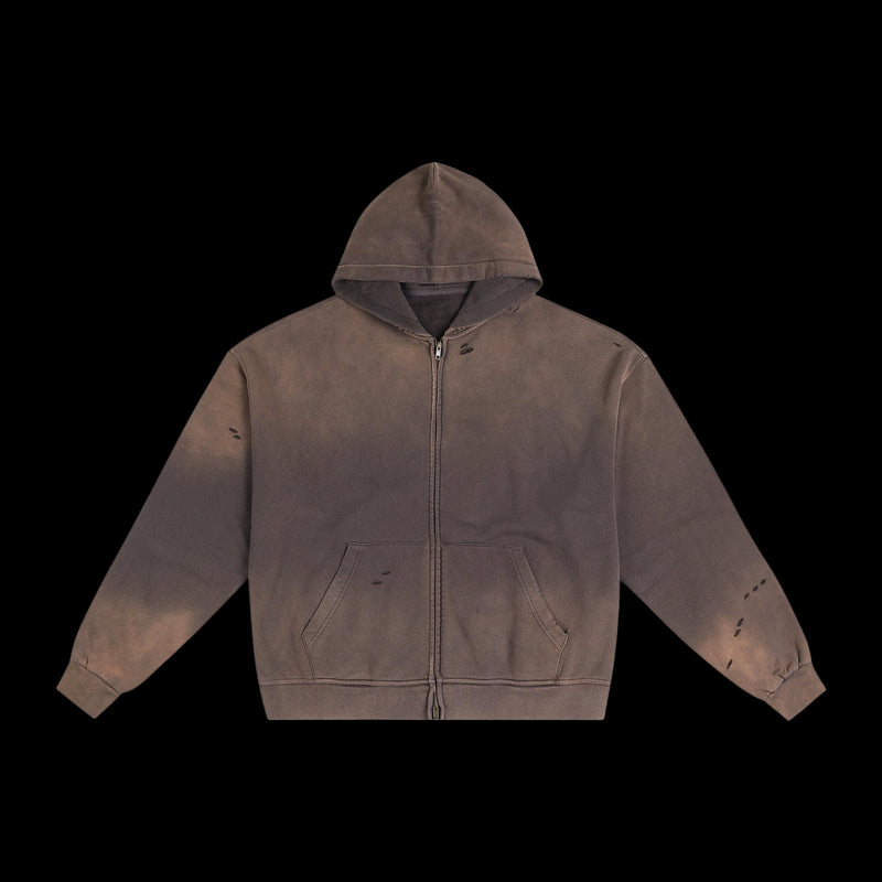 The Figurant Hand-Frayed Sunfade Zip Hoodie