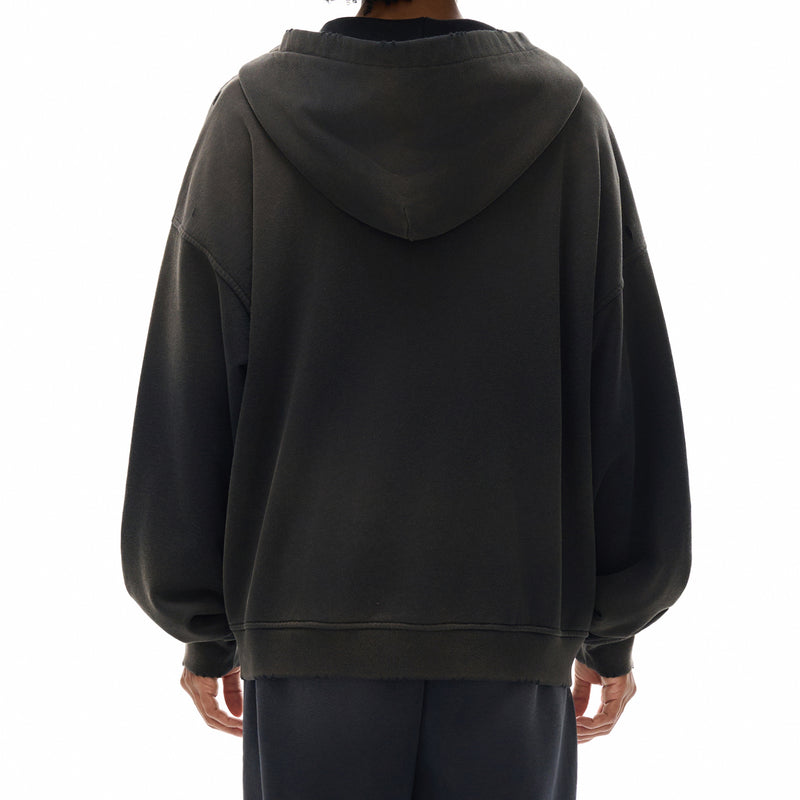 The Figurant Hand-Frayed Sunfade Zip Hoodie